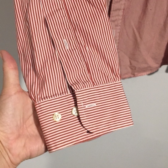 Brooks Brothers mens red/white striped button-down - Picture 3 of 5